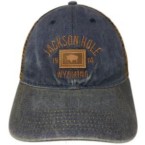 Legacy Trucker Hat Blue One Size Jackson Hole Wyoming Buffalo Patch Snapback